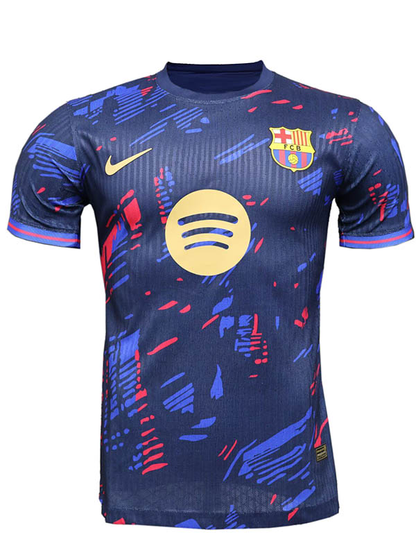 Barcelona maillot de football édition spéciale pour adulte bleu marine doré kit d'entraînement pour homme, haut de sport 2025-2026