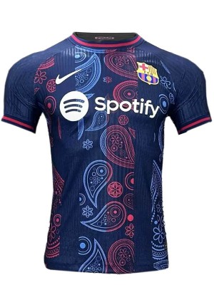 Barcelona maillot de football version spéciale joueur de football uniforme bleu marine vêtements de sport pour hommes kit de football haut chemise 2024-2025