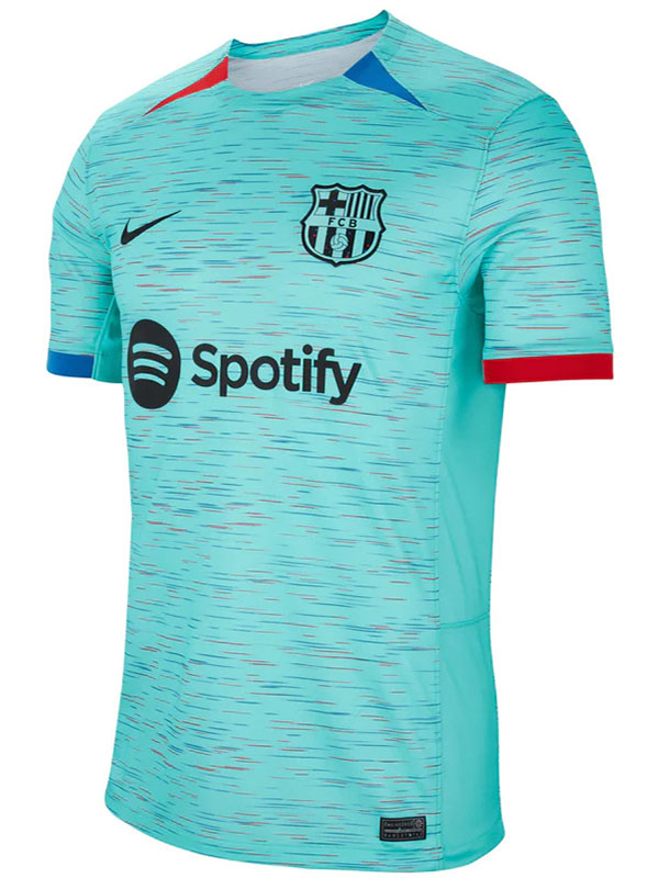 Barcelona troisième maillot de football uniforme bleu ciel kit hommes 3e sportswear football hauts chemise de sport 2023-2024