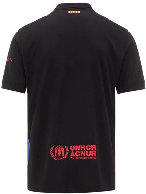 Barcelona travis scott maillot extérieur de uniforme de football pour adulte noir et rouge kit de football haut de sport 2024-2025