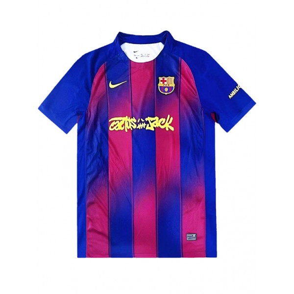 Barcelona maillot de football travis scott domicile pour adulte uniforme de football bleu et rouge pour homme haut de sport 2025-2026
