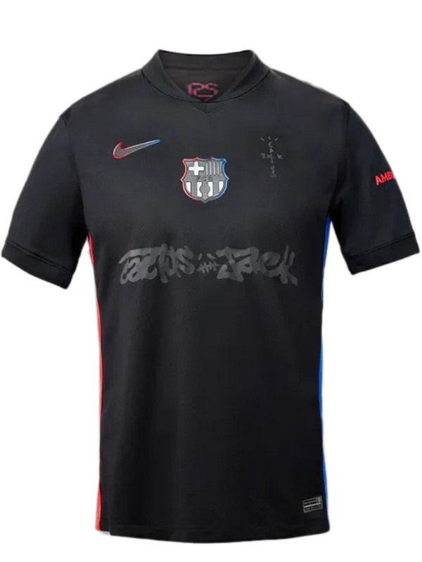 Barcelona maillot de football travis scott pour adulte uniforme de football noir pour homme haut de sport 2024-2025