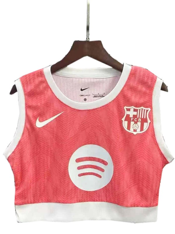 Barcelona gilet de yoga à domicile pour femmes maillot de football uniforme rose pour femmes vêtements de sport haut court pour filles 2025-2026