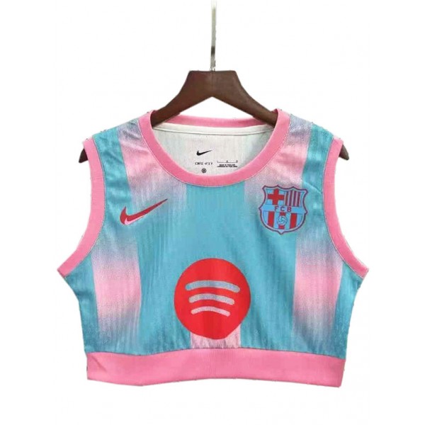 Barcelona maillot de yoga pour femme maillot de football uniforme rose sarcelle pour femme vêtements de sport pour femme haut court de football pour fille 2025-2026