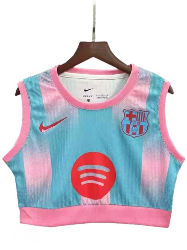 Barcelona maillot de yoga pour femme maillot de football uniforme rose sarcelle pour femme vêtements de sport pour femme haut court de football pour fille 2025-2026