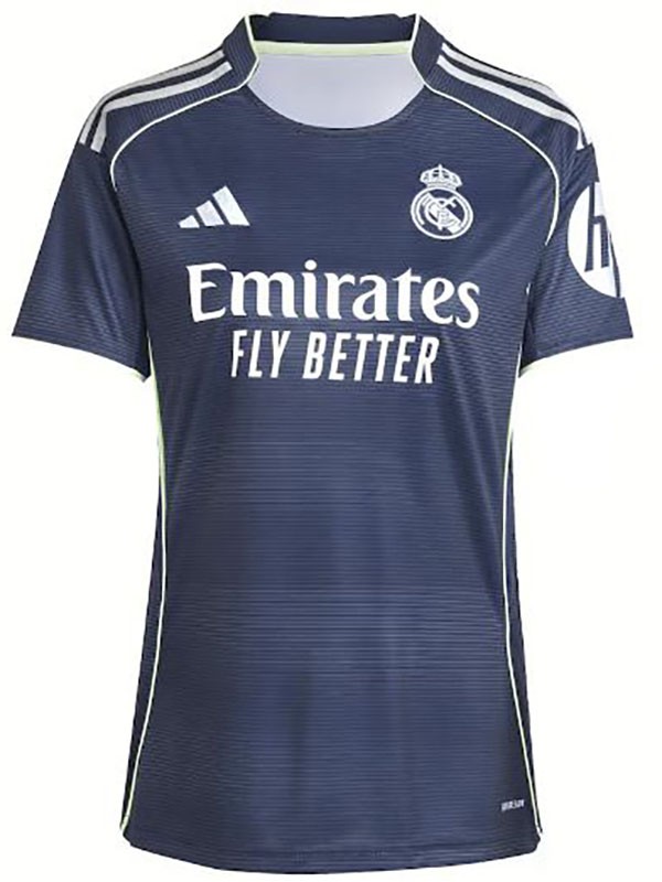 Real madrid maillot de football extérieur pour femme kit de football pour femme deuxième tenue de sport uniforme de football haut chemise de sport 2025-2026