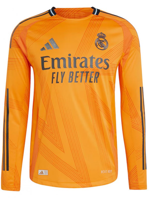 Real madrid maillot à manches longues extérieur uniforme de football pour hommes deuxième tenue de sport kit de football haut chemise 2024-2025
