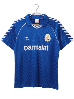 Real madrid maillot rétro extérieur uniforme de football vintage pour hommes deuxième kit de football haut de sport 1986-1987