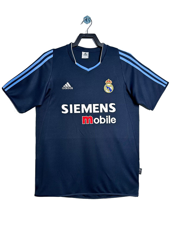 Real madrid maillot rétro extérieur uniforme de football vintage pour hommes deuxième kit de football haut de sport chemise 2003-2004