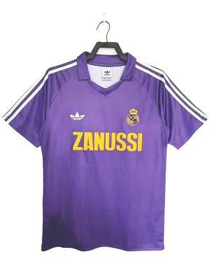 Real madrid maillot de football rétro extérieur vintage pour homme tenue de sport haut 1984-1985