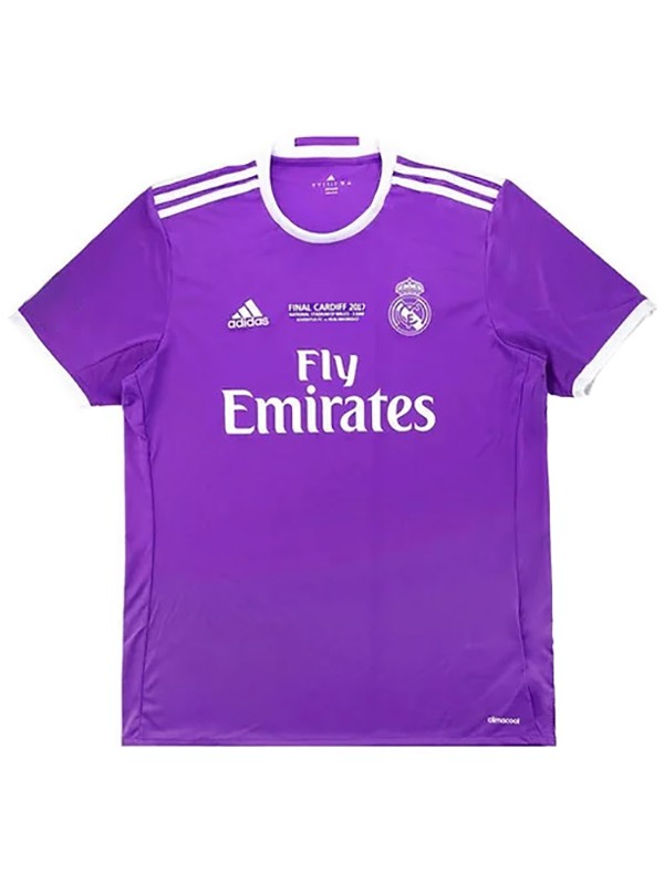 Real Madrid extérieur UCL final maillot rétro Cristiano Ronaldo deuxième uniforme de football kit de football pour hommes chemise haute 2016-2017