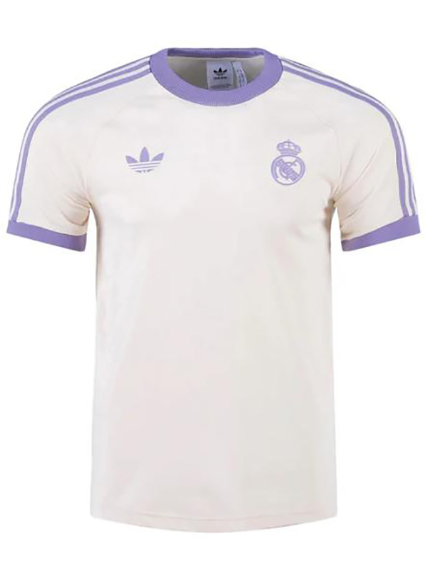 Real Madrid CF maillot de football original à 3 bandes pour hommes kit de football blanc chemise de sport 2024-2025