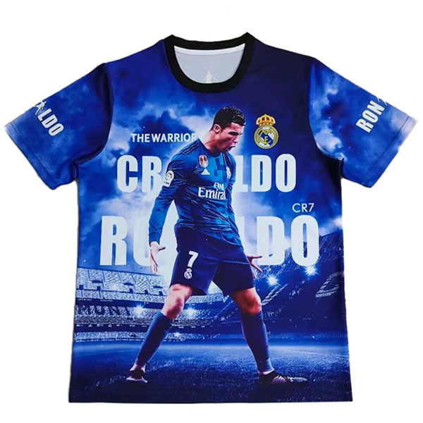 Real madrid maillot de football C. Ronaldo 7 édition spéciale bleu pour adulte uniforme de football pour homme tenue de sport bleu sarcelle haut 2025-2026