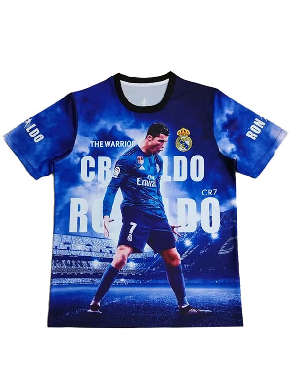 Real madrid maillot de football C. Ronaldo 7 édition spéciale bleu pour adulte uniforme de football pour homme tenue de sport bleu sarcelle haut 2025-2026