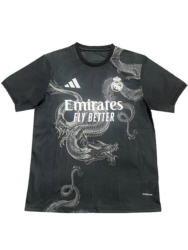 Real Madrid maillot dragon du uniforme de football entièrement noir kit de football édition spéciale pour hommes maillot haut de sport 2024-2025