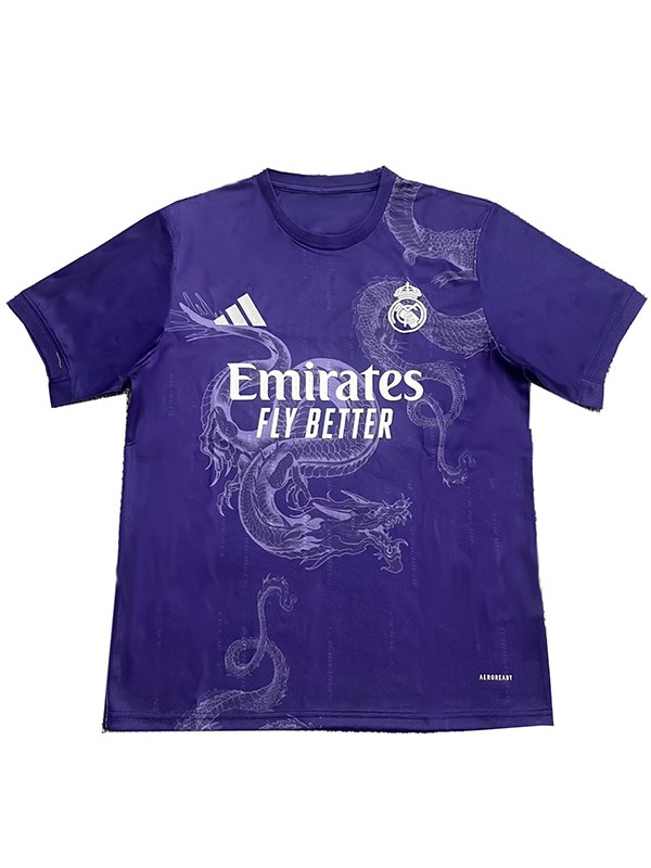 Real madrid maillot de dragon uniforme de football édition spéciale maillot haut de sport kit de football violet homme 2024-2025