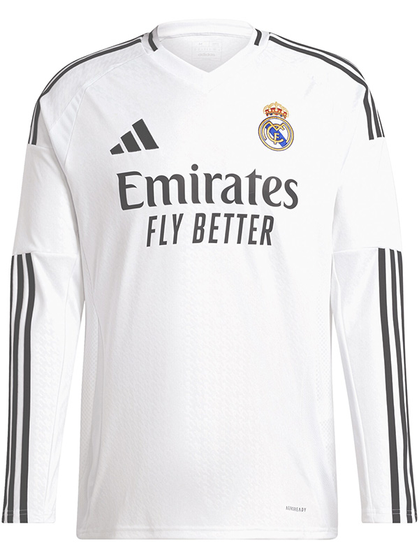 Real Madrid maillot à manches longues à domicile uniforme de football pour adulte premier kit de football pour hommes t-shirt de sport 2024-2025