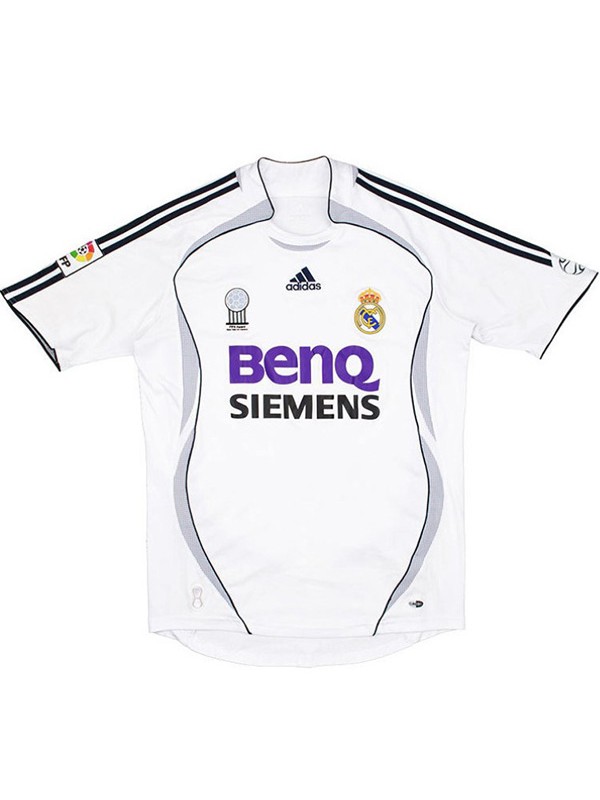 Real madrid Maillot rétro domicile le premier kit de football de vêtements de sport pour hommes en tête de maillot de sport 2006-2007