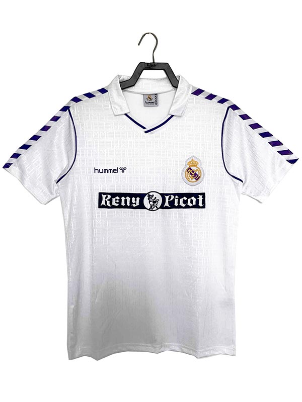 Real Madrid maillot rétro domicile du pour homme première tenue de sport vintage 1988-1990