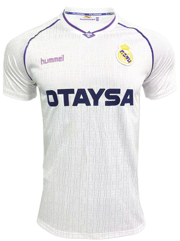 Real Madrid maillot rétro domicile uniforme de football vintage pour hommes premier kit de football sportif haut 1990-1992