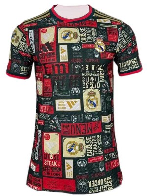 Real madrid maillot de football pour adulte uniforme d'entraînement spécial noir et rouge vêtements de sport pour hommes hauts de football chemise de sport 2025-2026