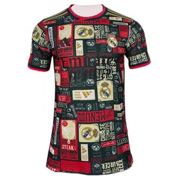 Real madrid maillot de football pour adulte uniforme d'entraînement spécial noir et rouge vêtements de sport pour hommes hauts de football chemise de sport 2025-2026