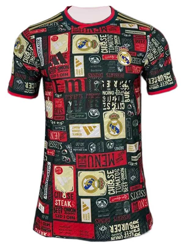 Real madrid maillot de football pour adulte uniforme d'entraînement spécial noir et rouge vêtements de sport pour hommes hauts de football chemise de sport 2025-2026