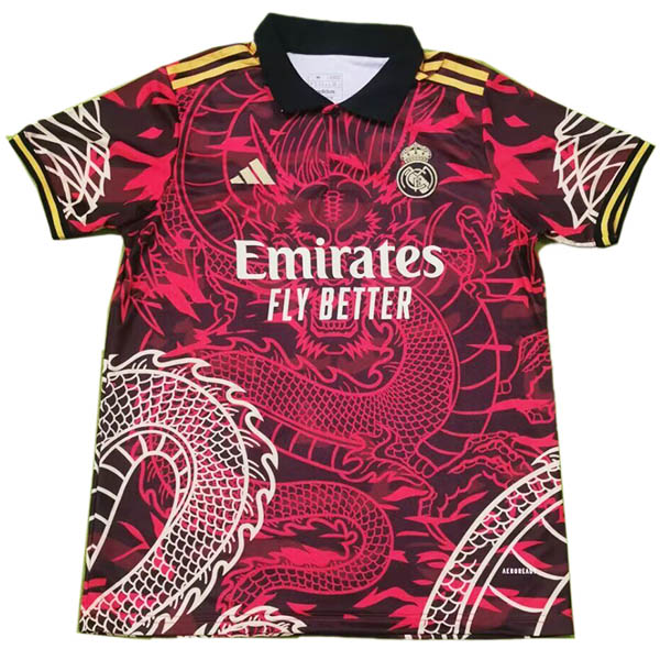 Real Madrid version dragon rouge maillot de football édition spéciale uniforme kit de football pour hommes hauts chemise de sport 2024-2025