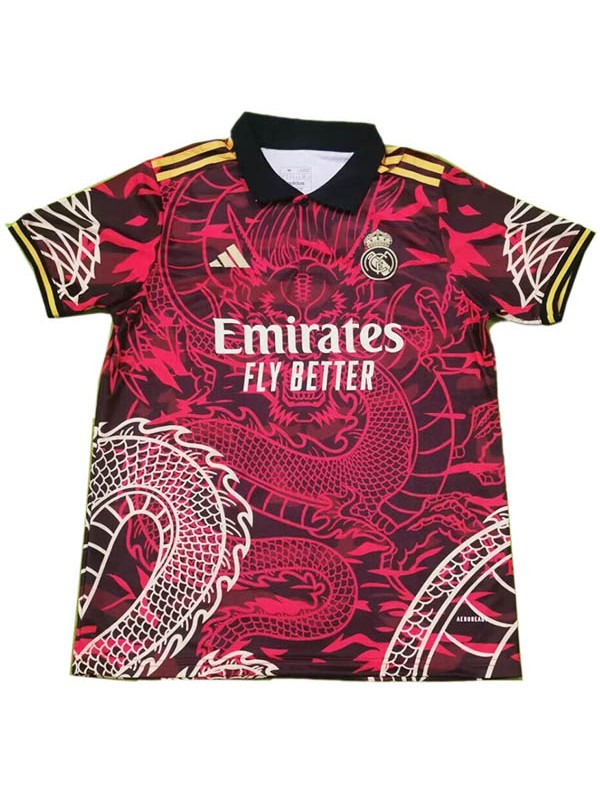 Real Madrid version dragon rouge maillot de football édition spéciale uniforme kit de football pour hommes hauts chemise de sport 2024-2025