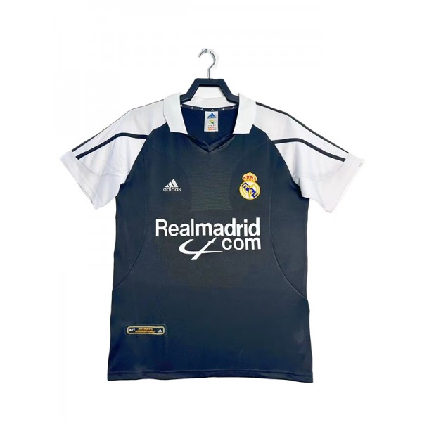 Real madrid maillot rétro extérieur uniforme de football noir pour hommes deuxième kit de football de sport haut chemise 2001-2002