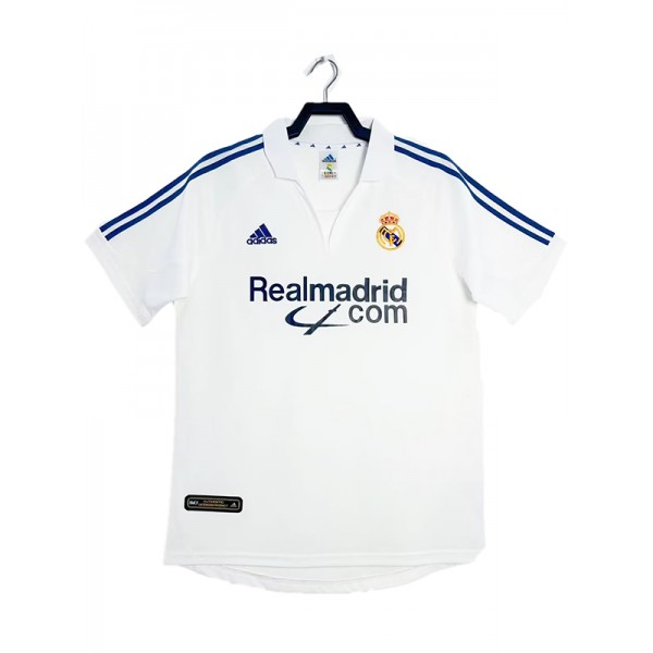 Real madrid maillot de football rétro à domicile uniforme de football pour hommes premier kit de football de sport haut chemise 2001-2002