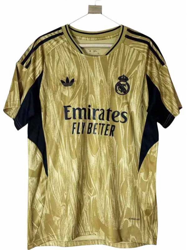 Real madrid maillot de football édition spéciale pour adulte uniforme de football doré kit de football pour hommes haut chemise de sport 2025-2026