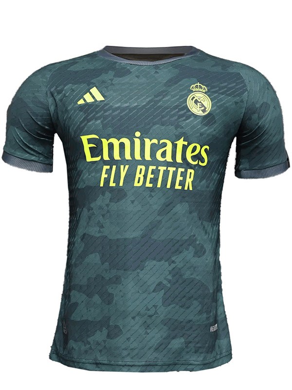 Real Madrid édition spéciale maillot version joueur uniforme de football kit de football vert pour hommes hauts chemise de sport 2024-2025