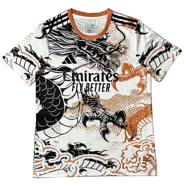 Real madrid maillot de football spécial dragon noir et marron pour adulte tenue de sport pour homme haut de football 2025-2026