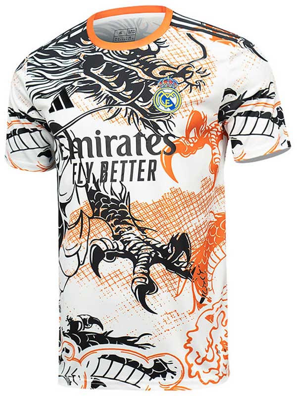 Real madrid maillot de football spécial dragon noir et marron pour adulte tenue de sport pour homme haut de football 2025-2026