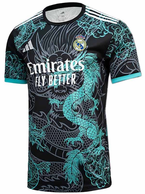 Real madrid maillot de football spécial pour adulte noir et vert tenue de sport pour homme haut de football 2025-2026