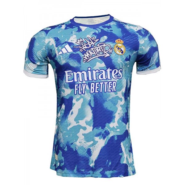 Real madrid maillot de football bleu pour homme uniforme d'entraînement pour adulte haut de sport 2025-2026