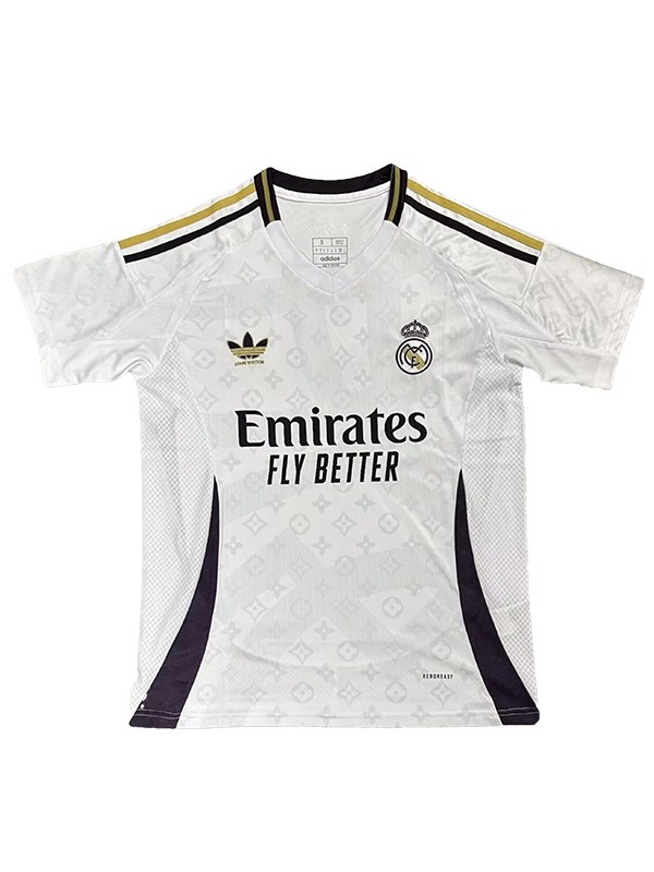 Real madrid maillot spécial blanc lv uniforme de football vêtements de sport pour hommes kit de football haut chemise 2024-2025