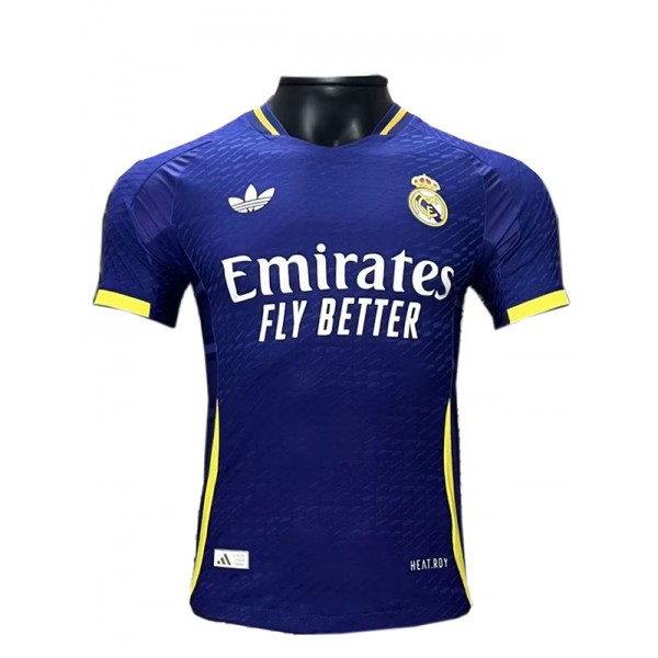 Real madrid maillot de football bleu version spéciale joueur uniforme vêtements de sport pour hommes kit de football haut chemise 2024-2025