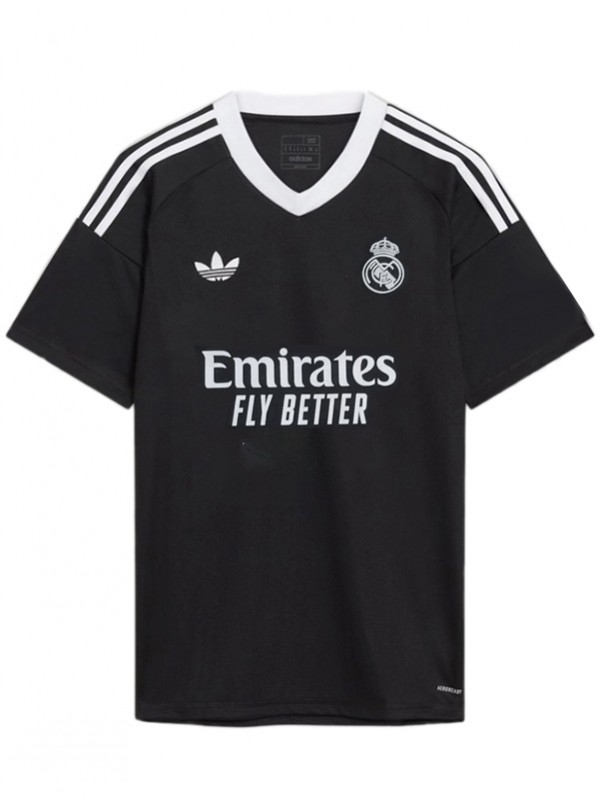 Real Madrid maillot de gardien de but du troisième uniforme de football pour adulte pour hommes kit de football de sport noir haut 2024-2025