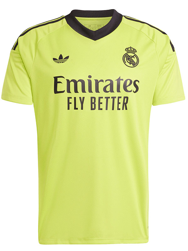 Real madrid troisième maillot de gardien de but uniforme de football pour adulte maillot de football de sport jaune pour homme 2024-2025