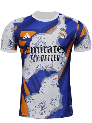 Real madrid maillot de football bleu et blanc pour adulte uniforme d'entraînement spécial vêtements de sport pour hommes haut de football chemise de sport 2025-2026