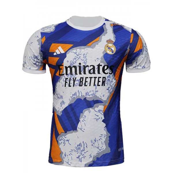 Real madrid maillot de football bleu et blanc pour adulte uniforme d'entraînement spécial vêtements de sport pour hommes haut de football chemise de sport 2025-2026