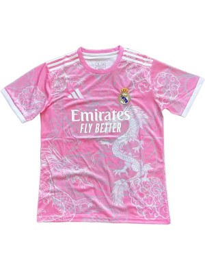 Real Madrid maillot de football blanc du uniforme d'entraînement rose et blanc vêtements de sport pour hommes, hauts de football chemise de sport 2025-2026