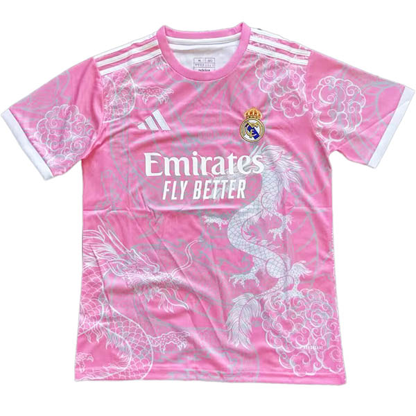 Real Madrid maillot de football blanc du uniforme d'entraînement rose et blanc vêtements de sport pour hommes, hauts de football chemise de sport 2025-2026
