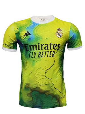 Real madrid maillot de football jaune pour adulte uniforme d'entraînement spécial vert vêtements de sport pour hommes hauts de football chemise de sport 2025-2026