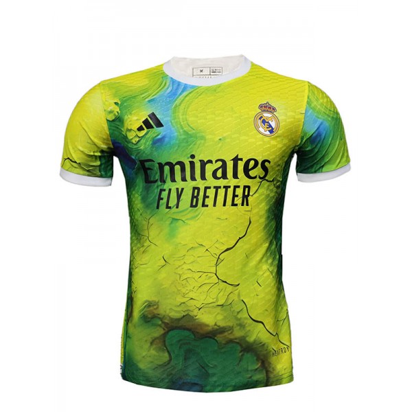 Real madrid maillot de football jaune pour adulte uniforme d'entraînement spécial vert vêtements de sport pour hommes hauts de football chemise de sport 2025-2026