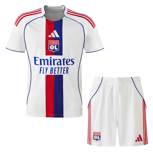 Olympique lyon home kids kit childrens jersey 2025-2026