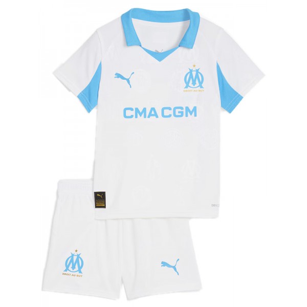 Olympique de Marseille home kids kit childrens jersey 2025-2026