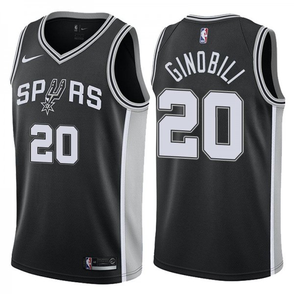 San Antonio Spurs 20 Manu Ginobili Icon Negro Cuero Swingman Camisetas Ahorrar jersey 2018